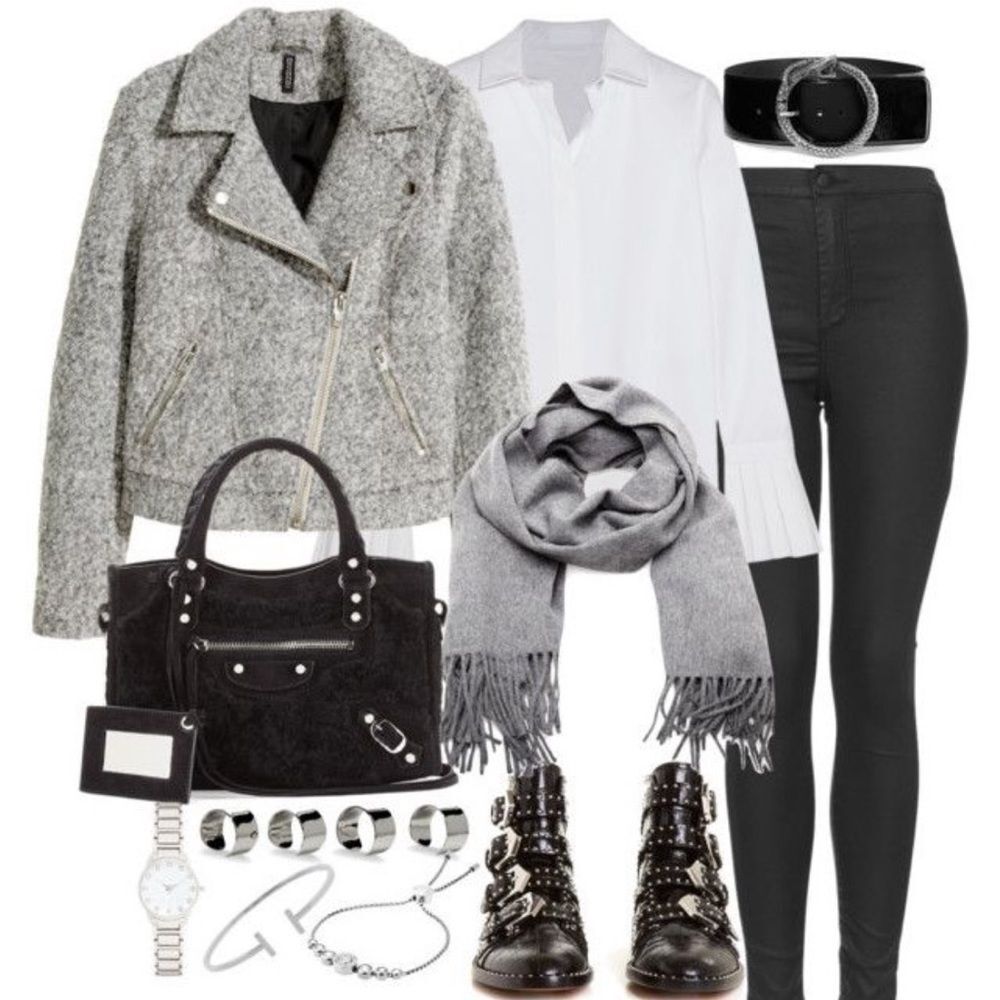 H&M | light blue & gray wool jacket
